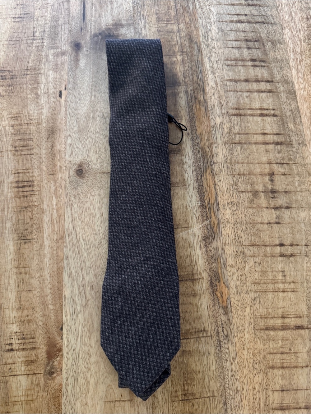 Ermenegildo Zegna 100% Wool Men’s Knit Tie in Dark Charcoal Gray NEW